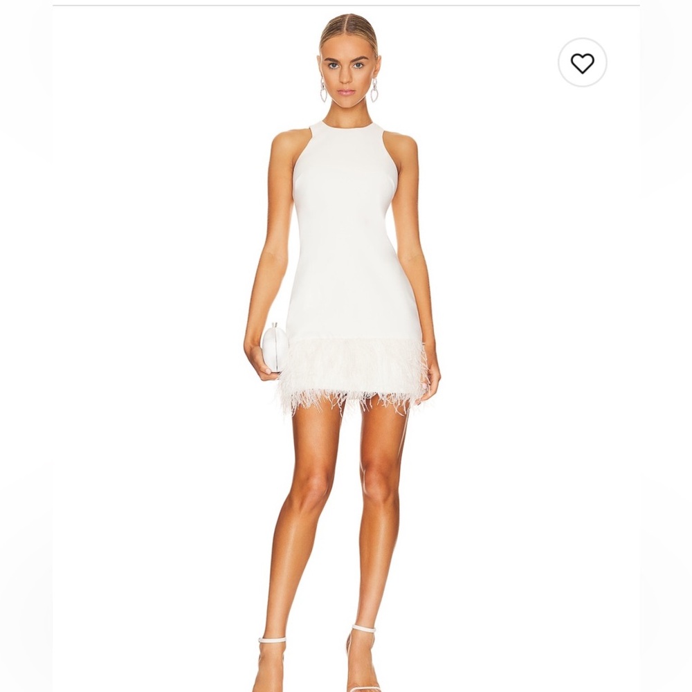 White Cami Dress with feathers from LIKELY